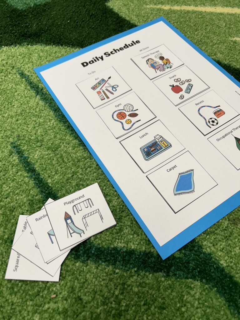 visual schedule printable on grass