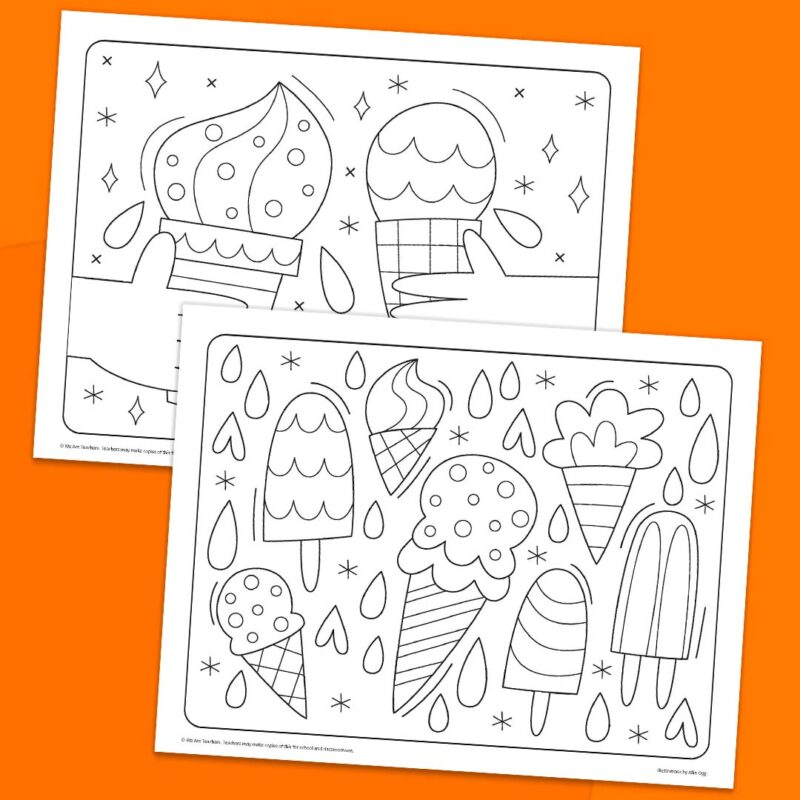 Ice Cream Coloring Pages by Allie Ogg