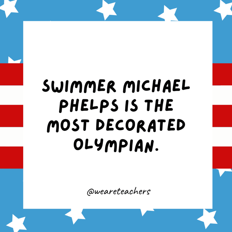 Olympics facts for kids: Swimmer Michael Phelps is the most decorated Olympian.
