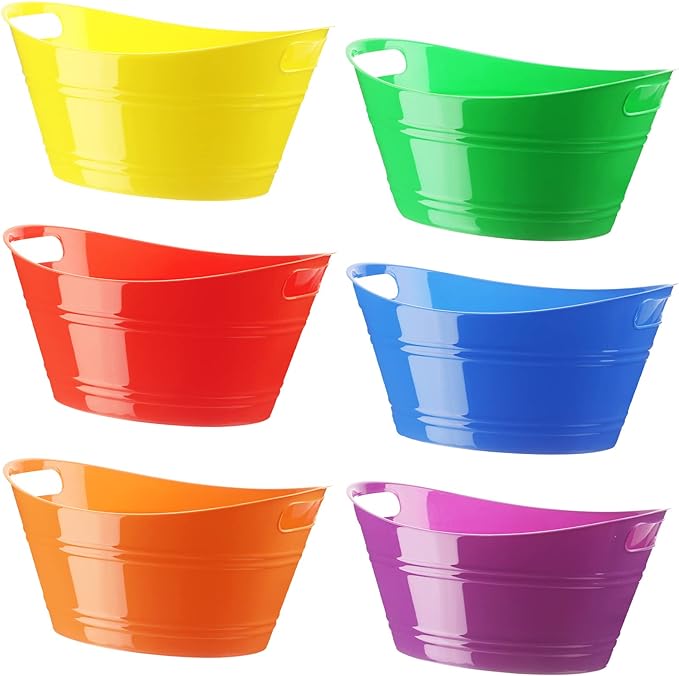 bins bins in rainbow colors