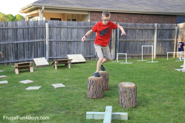 DIY Obstacle Courses for Kids: American Ninja Child navigating DIY obstacle courses for kids based on the American Ninja TV show