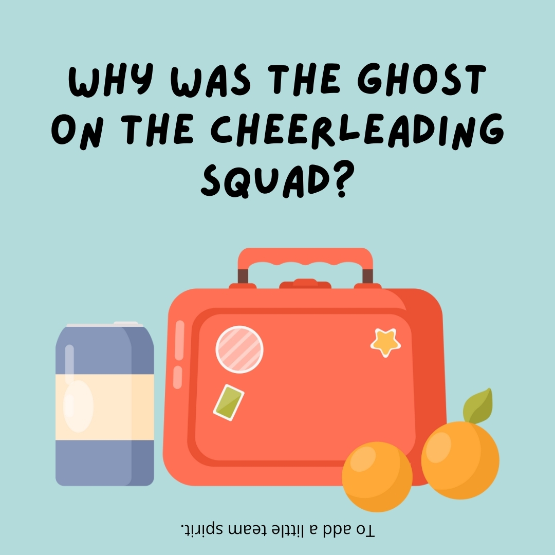 Why was the ghost on the cheerleading squad?

To add a little team spirit.