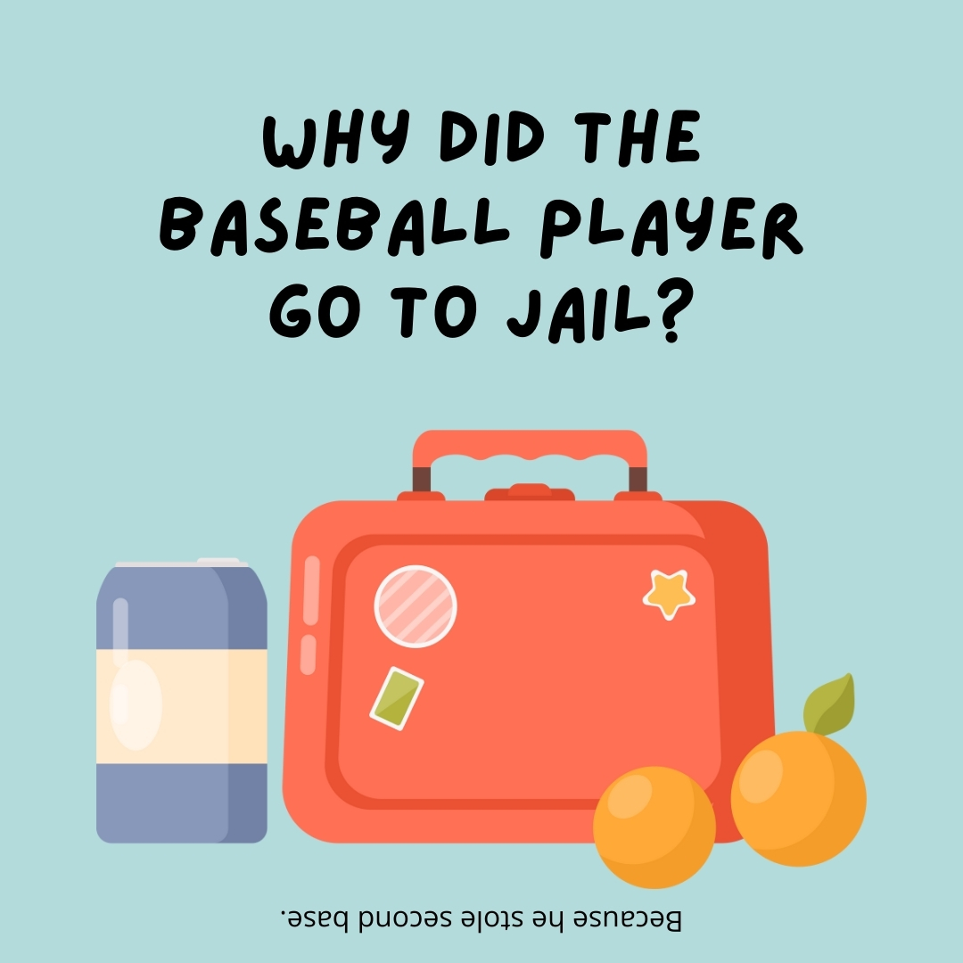 Why did the baseball player go to jail?

Because he stole second base.