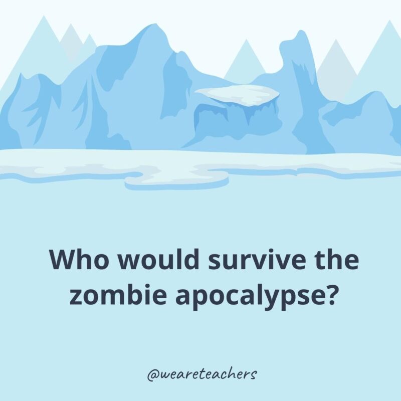 Who would survive the zombie apocalypse? Who would survive the zombie apocalypse?- ice breaker questions for adults