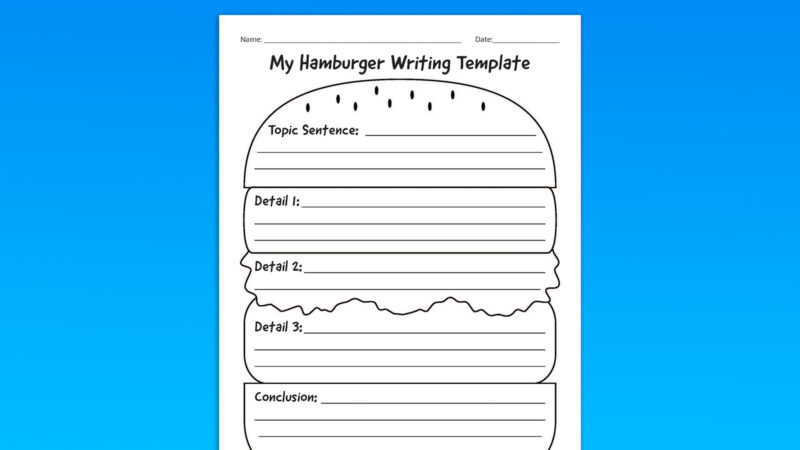 Writing Bundle-Hamburger Hamburger Writing Graphic Organizer Template.