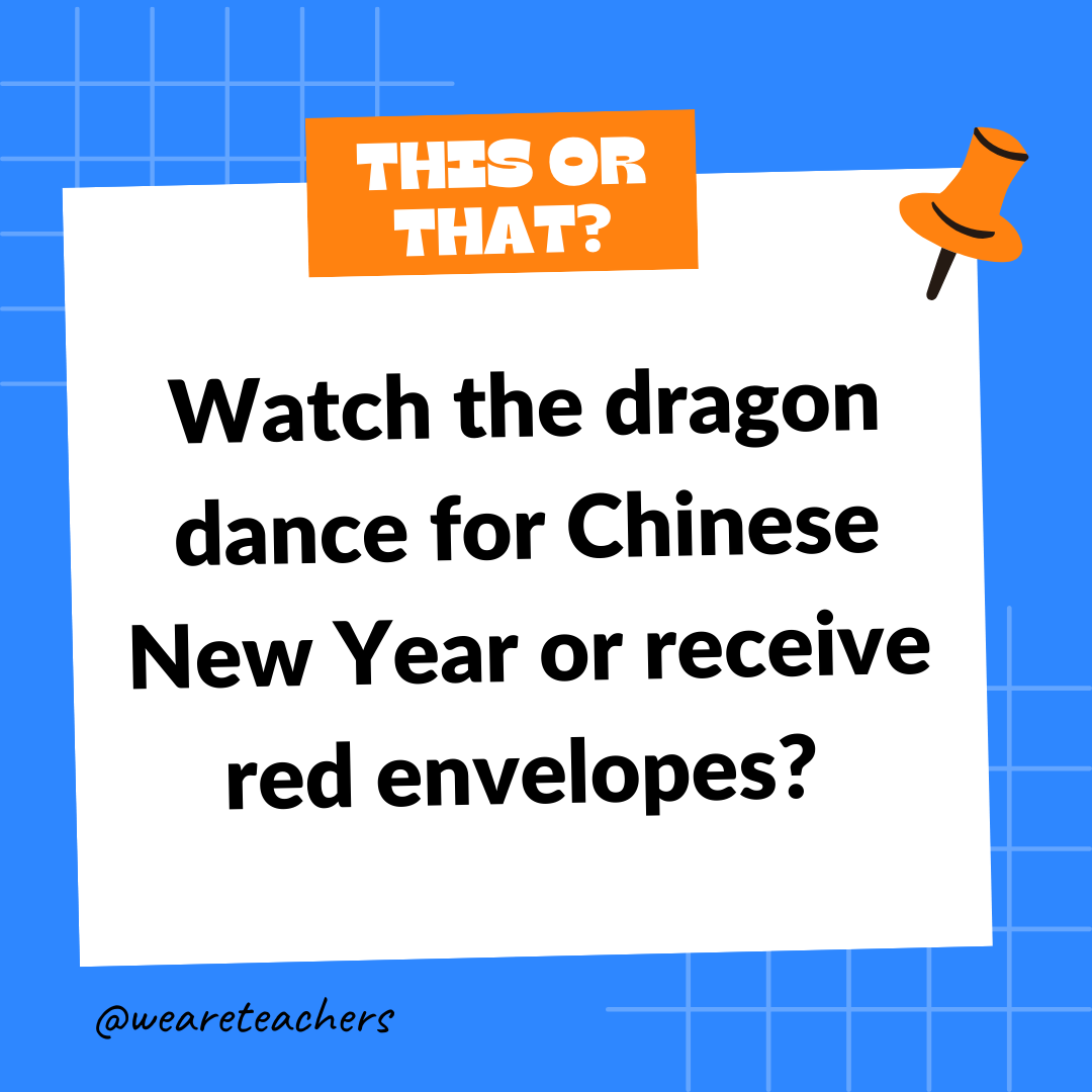 Watch the dragon dance for Chinese New Year or receive red envelopes? Watch the dragon dance for Chinese New Year or receive red envelopes?