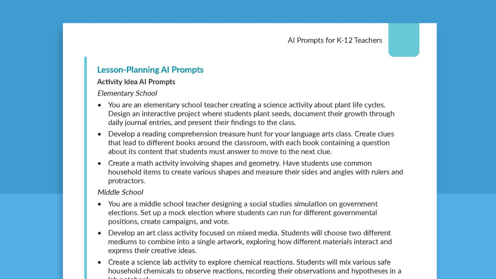 Lesson-Planning AI Prompts
