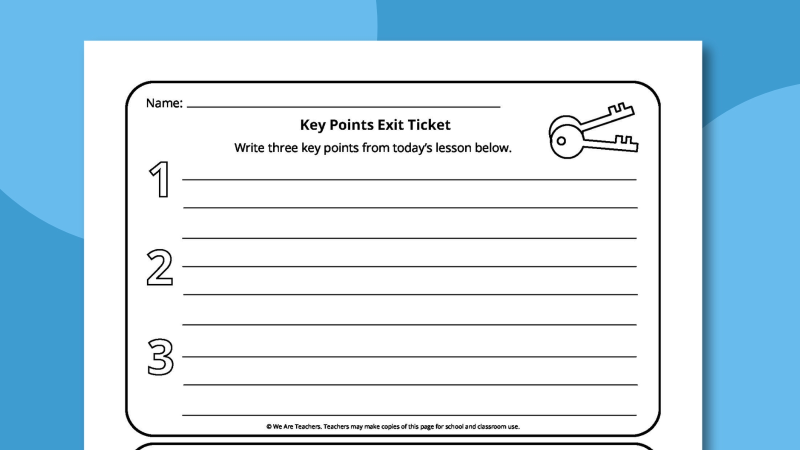 Key Points Exit Ticket- exit ticket template