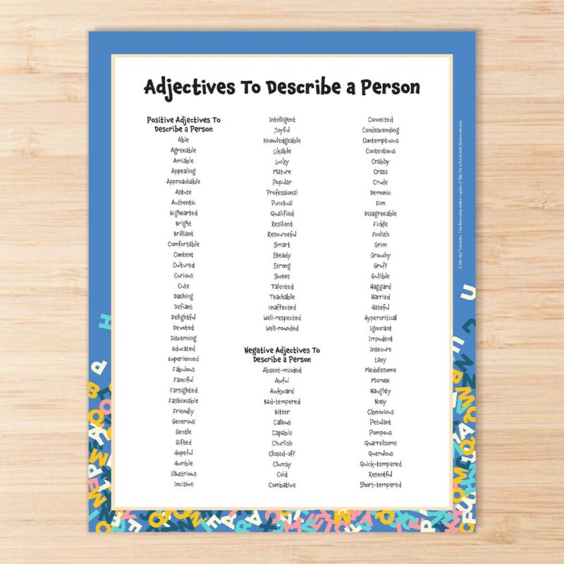Positive Adjectives To Describe a Person