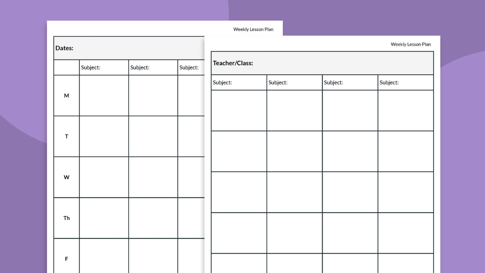 Weekly Overview 2-Page example