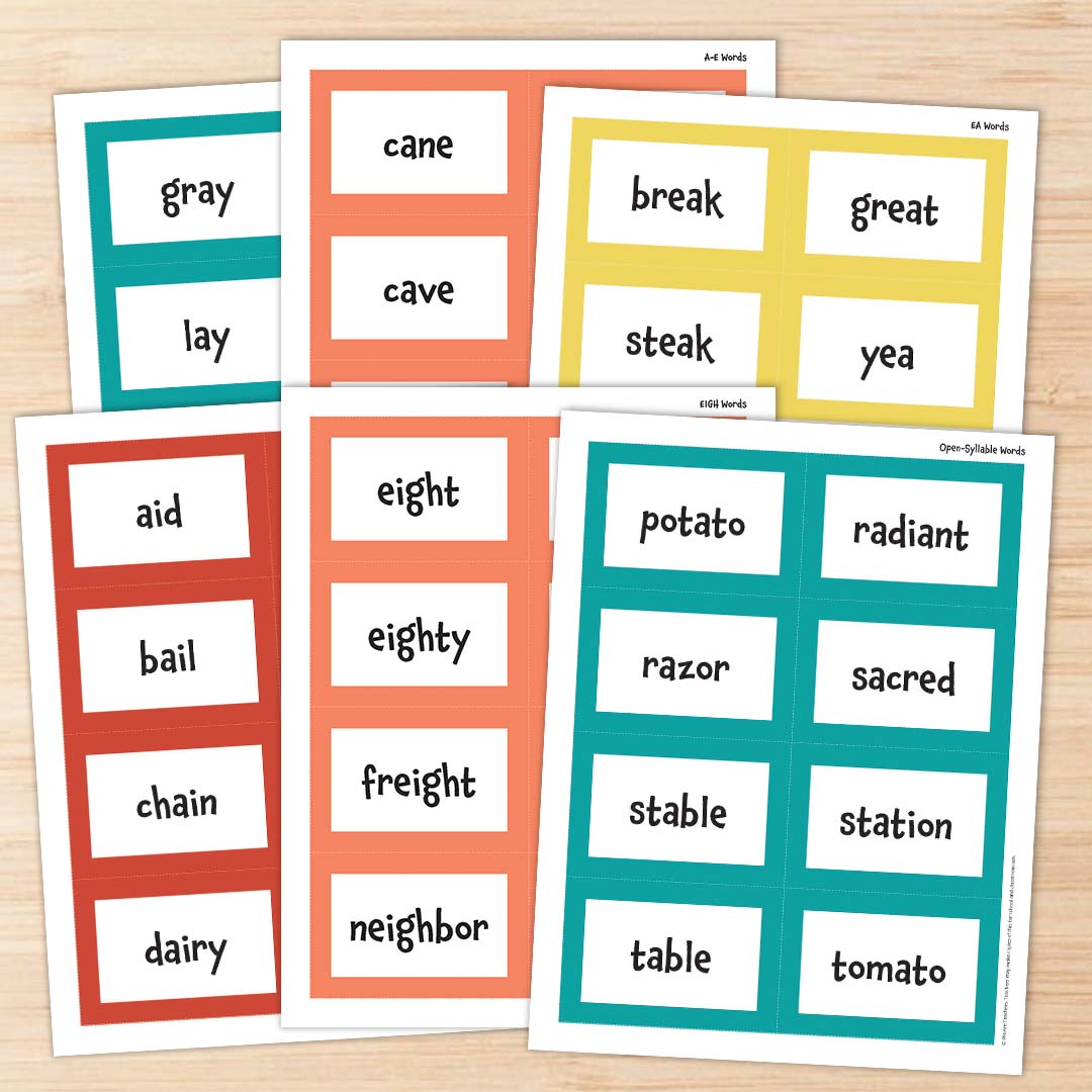 Long A Word List Square 1 Word List card examples
