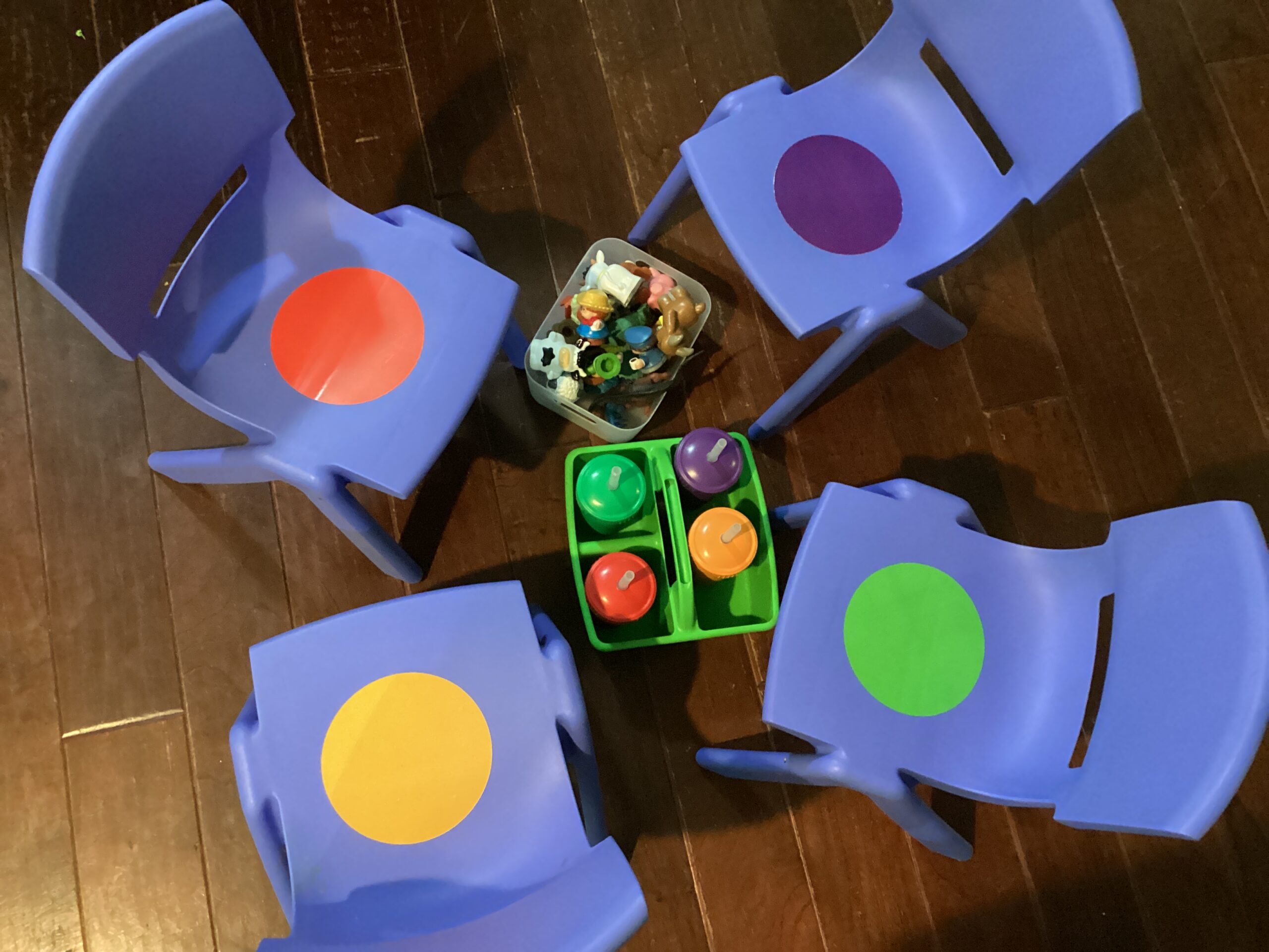 color-coding Chairs with colored dots on them- differentiated instruction strategies