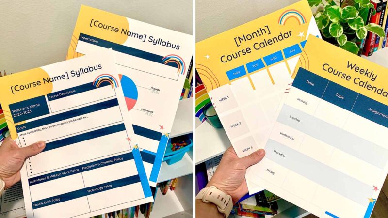 course-tracker pages from a course syllabus to teach student goal setting