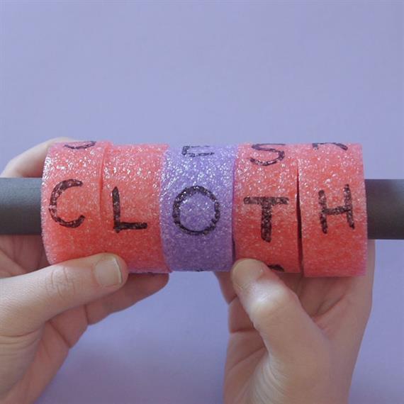 pool-noodle-phonics pool noodle with letters on it to spell a word for a long a words activity