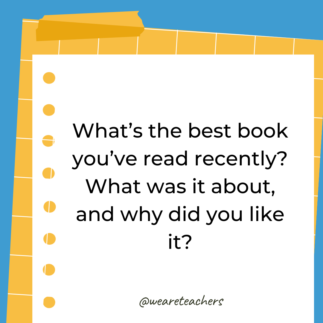 What’s the best book you’ve read recently? What was it about, and why did you like it?- 4th grade writing prompts