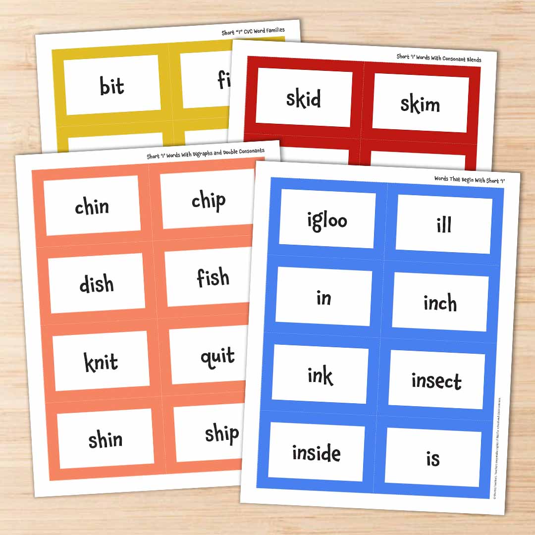 Short I Word List Square 3 How To Use the Word Lists and Cards