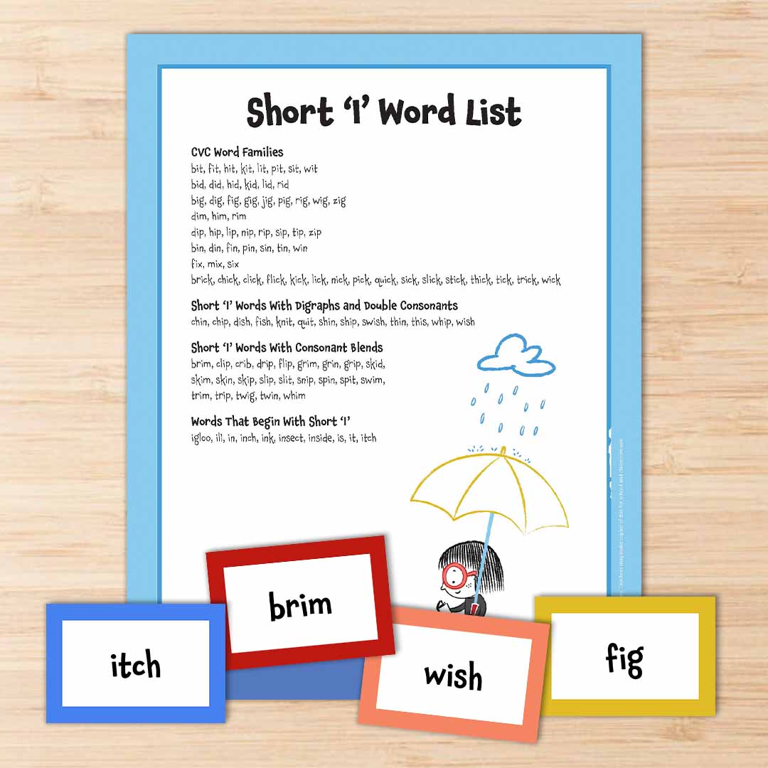 Short I Word List Square 1 Get Your Free Short ‘I’ Printables