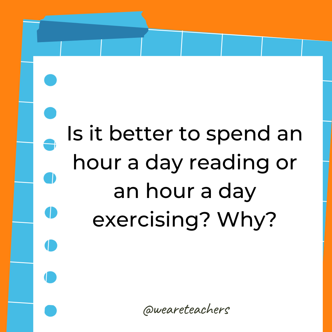 Is it better to spend an hour a day reading or an hour a day exercising? Why?