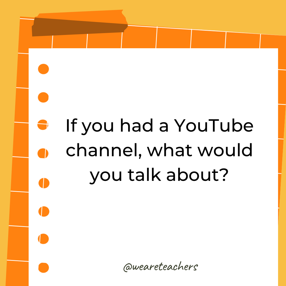 If you had a YouTube channel, what would you talk about?- 4th grade writing prompts