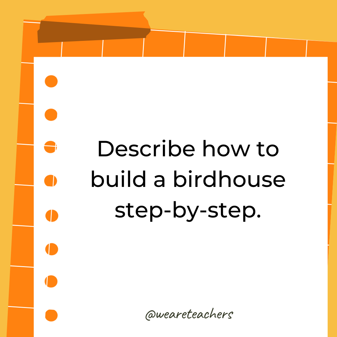 Describe how to build a birdhouse step-by-step.