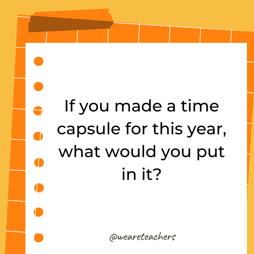 If you made a time capsule for this year, what would you put in it?- 4th grade writing prompts