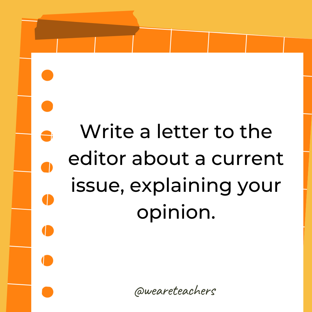 Write a letter to the editor about a current issue, explaining your opinion.
