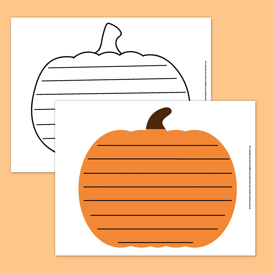 Large Pumpkin Template With Lines for Writing Large Pumpkin Template With Lines for Writing