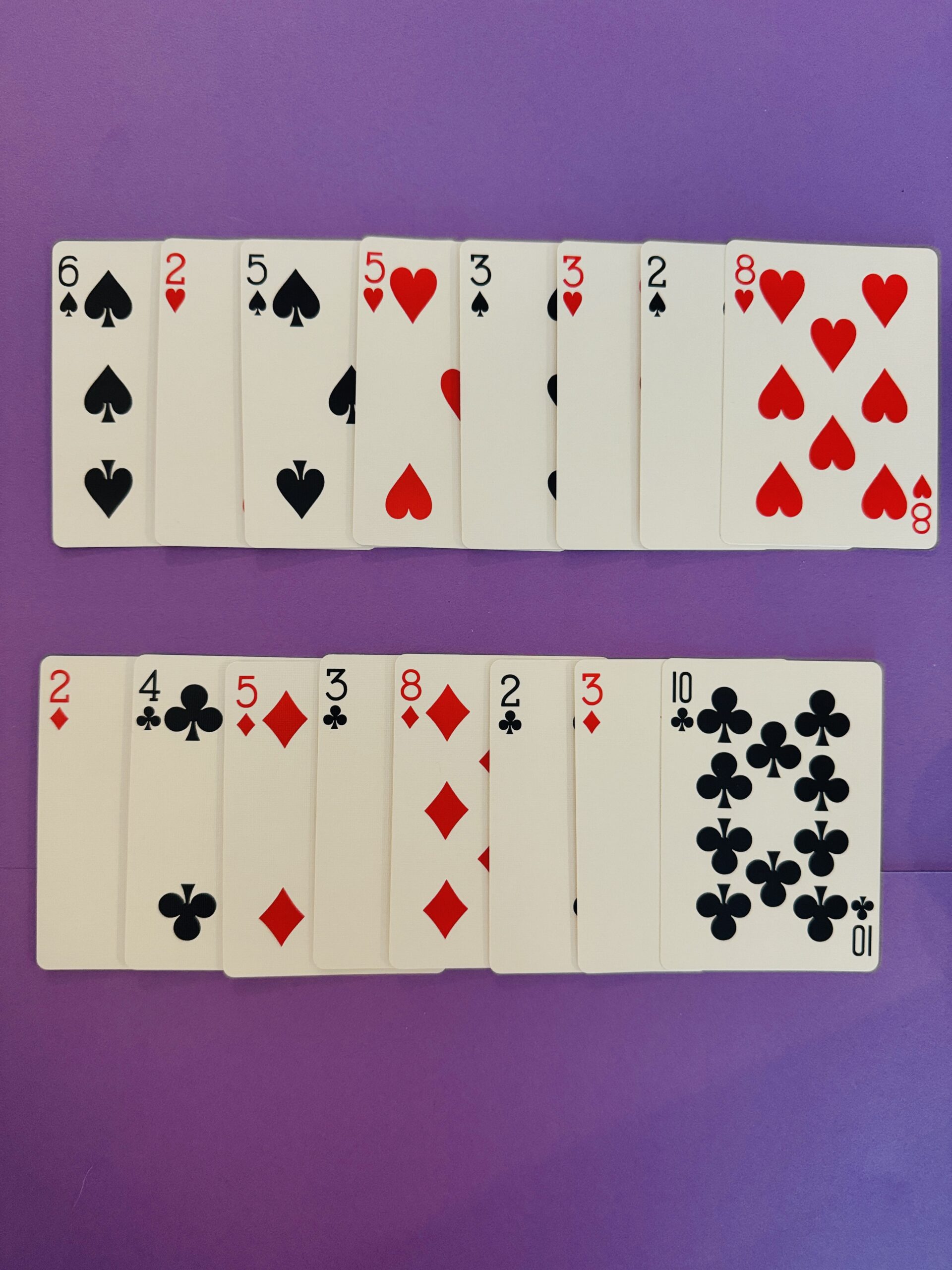 Guess My Pattern Set of cards set up to play Guess My Pattern