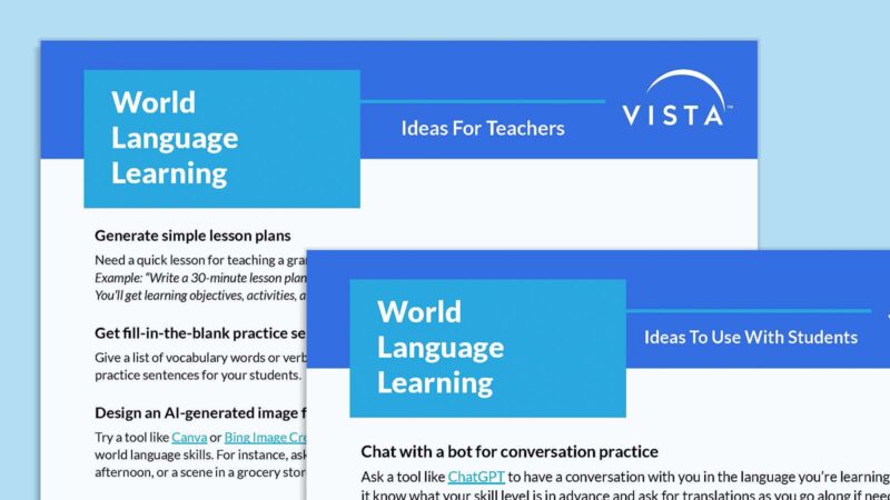 Vista Printable_AI in Language 1 AI in the language classroom world language ideas