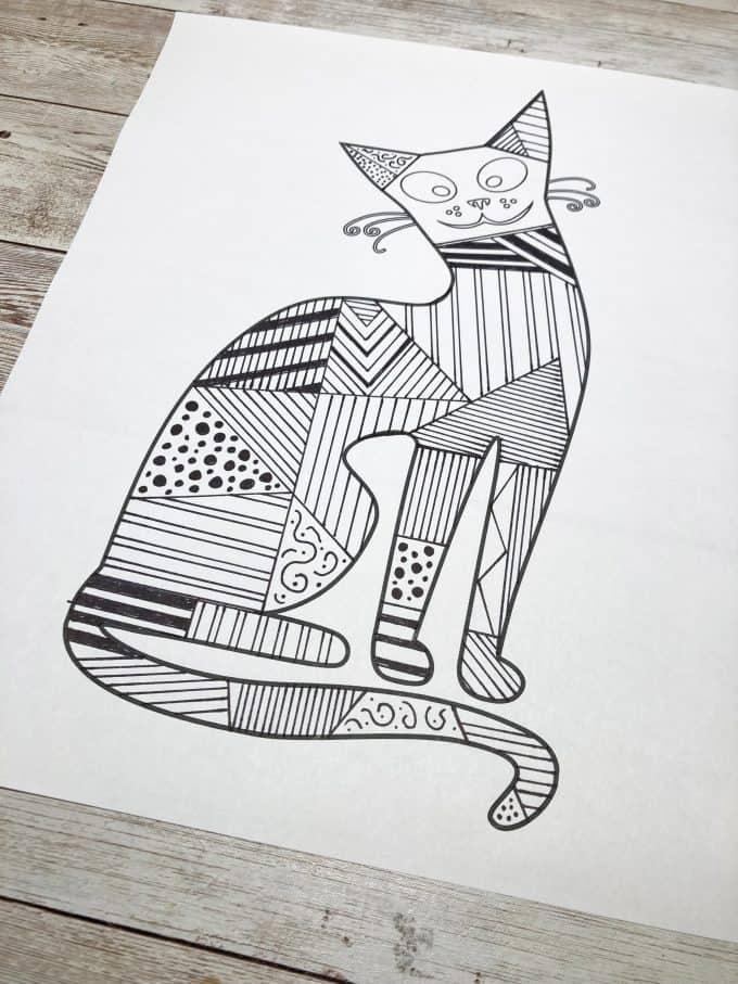 cat-zentangle A zentangle black cat