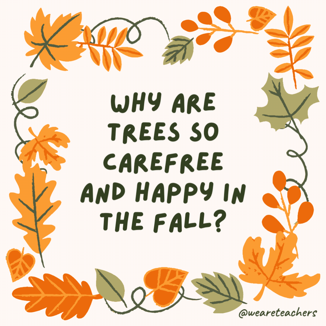 Why are trees so carefree and happy in the fall? Why are trees so carefree and happy in the fall?