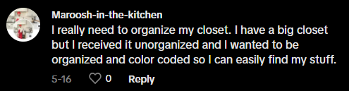 Comment on TikTok about school supplies hack