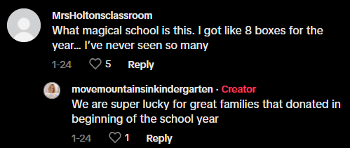 Comment on TikTok about school supplies hack