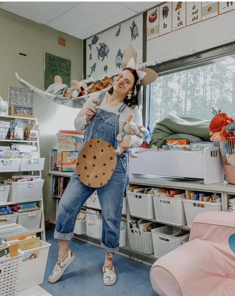 Teacher Halloween Costumes: Mouse Teacher dressed as the mouse from If You Give a Mouse a Cookie