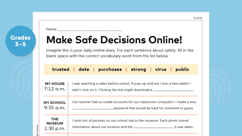 G4TFlatlayv3-onlinesafety Lesson Plan & Activity: Staying Safe Online