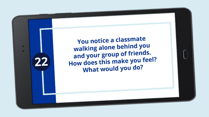 Allstate Foundation Empathy Prompts Prompt for number 22 on a cell phone screen