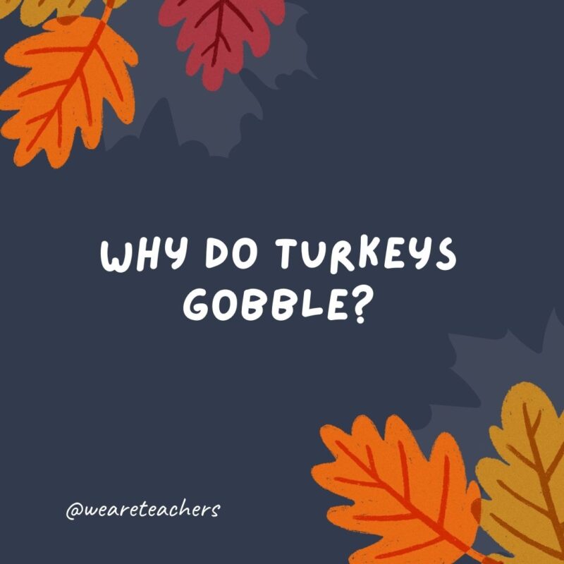 Why do turkeys gobble? Why do turkeys gobble?