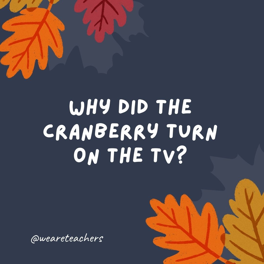 Why did the cranberry turn on the TV? Why did the cranberry turn on the TV?