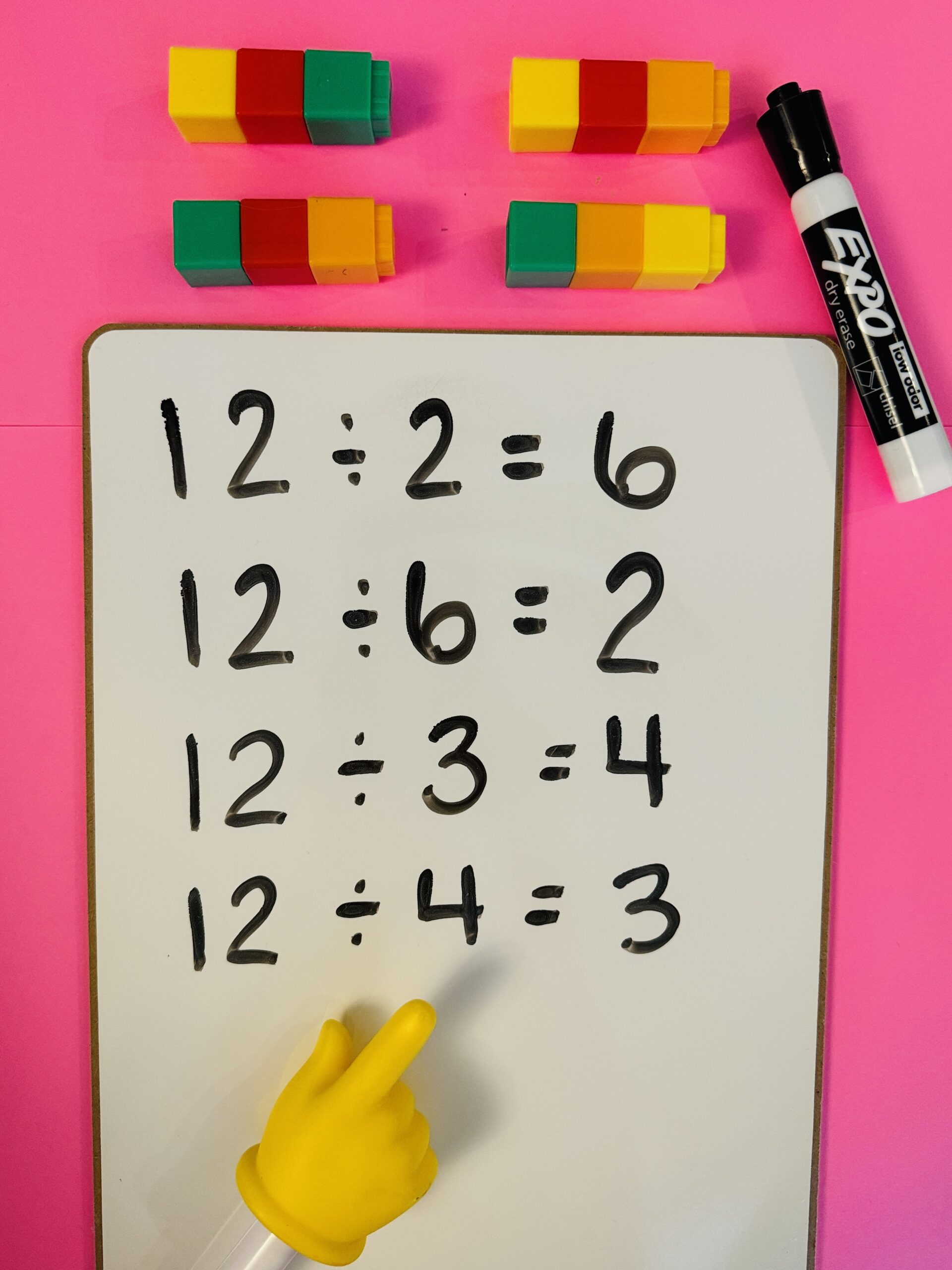 ShareAndShareAlike Whiteboard with division equations