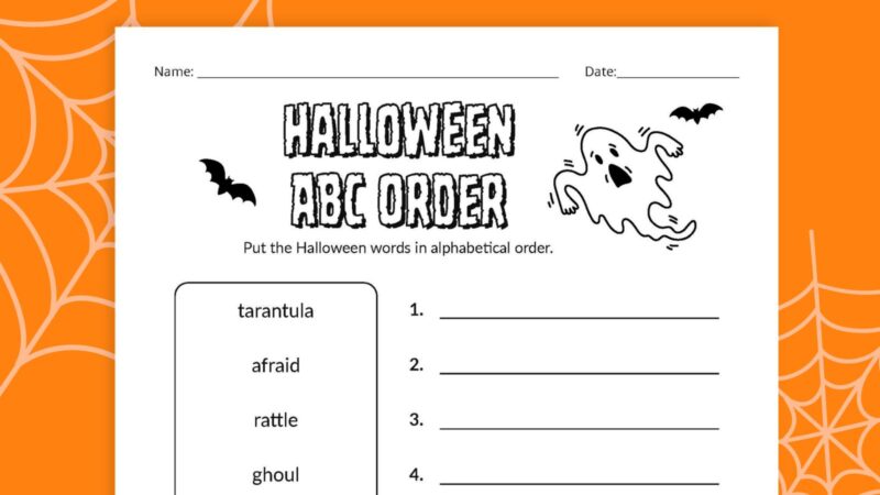 Halloween ABC Order Flat lay of Halloween ABC Order