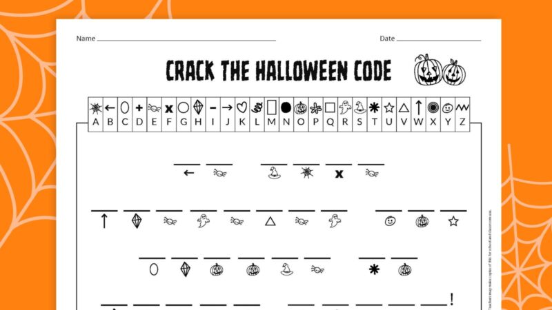 Halloween Secret Code Flat lay of Halloween Secret Code