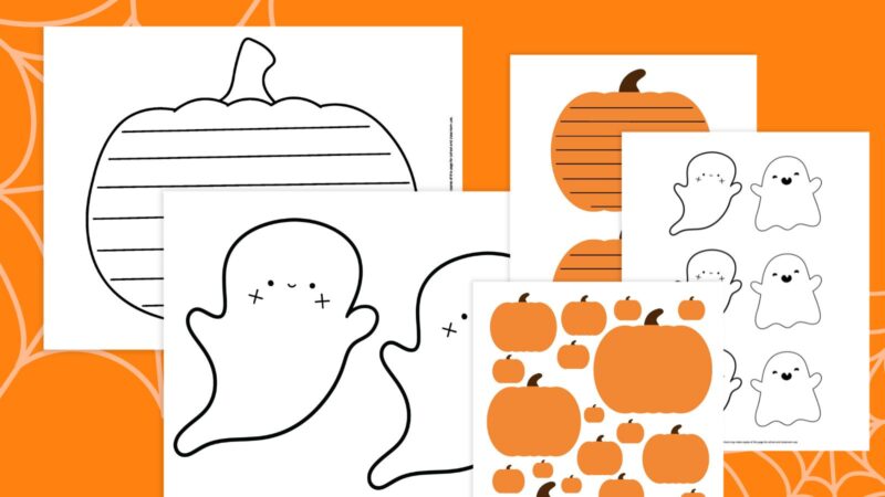 Halloween Templates Flat lay of Halloween Templates