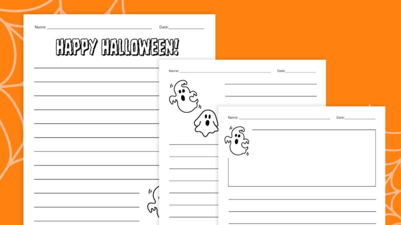 Halloween Writing Paper Flat lay of Halloween Writing Paper