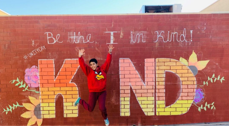 Unity Wall Painted unity wall that says Be the I in Kindness.