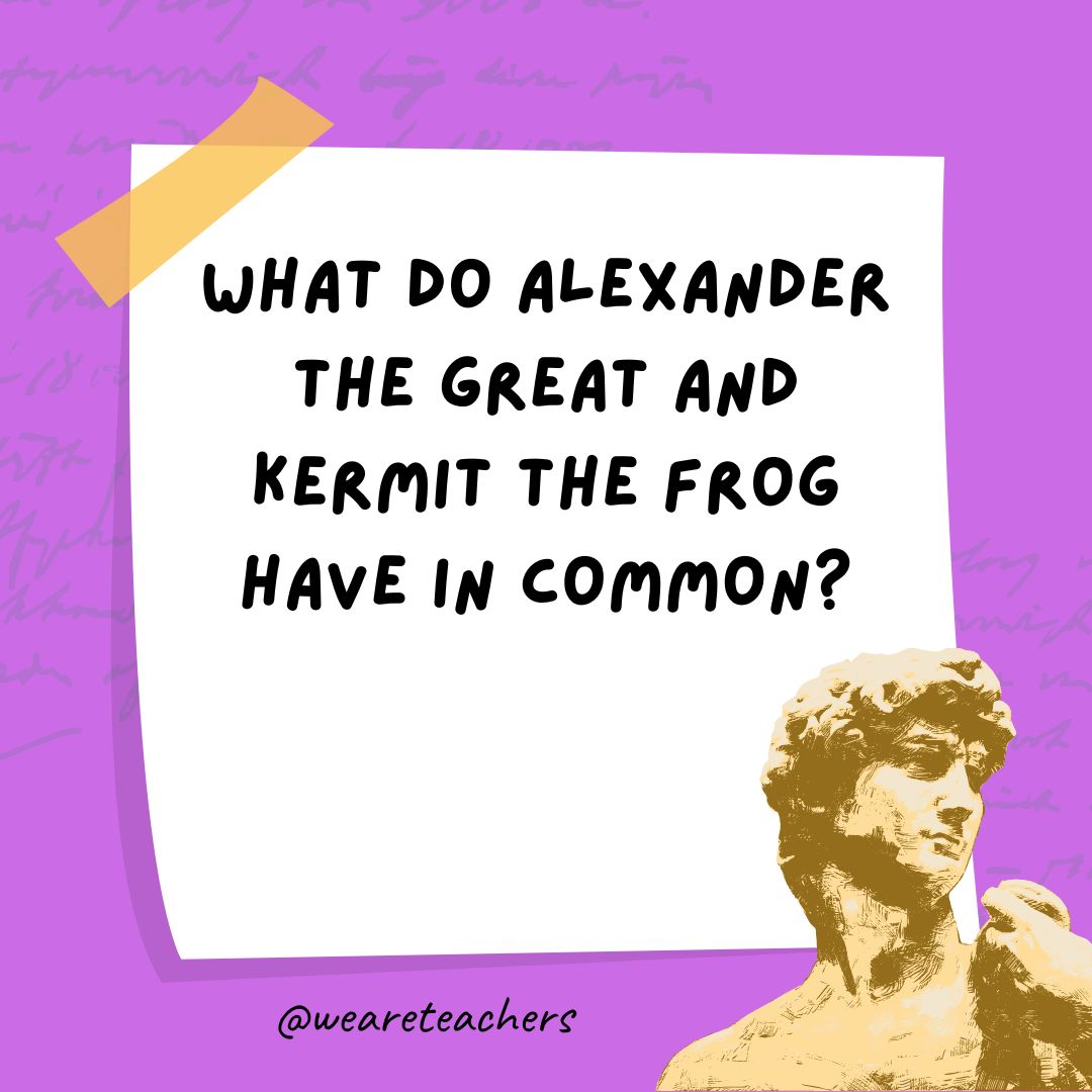 What do Alexander the Great and Kermit the Frog have in common? What do Alexander the Great and Kermit the Frog have in common?