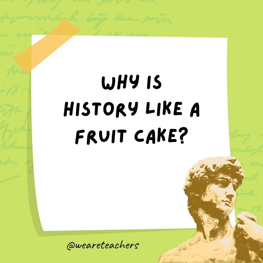 Why is history like a fruit cake? Why is history like a fruit cake?- history jokes