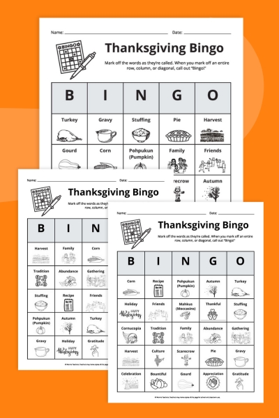 Thanksgiving Bingo Thanksgiving Bingo