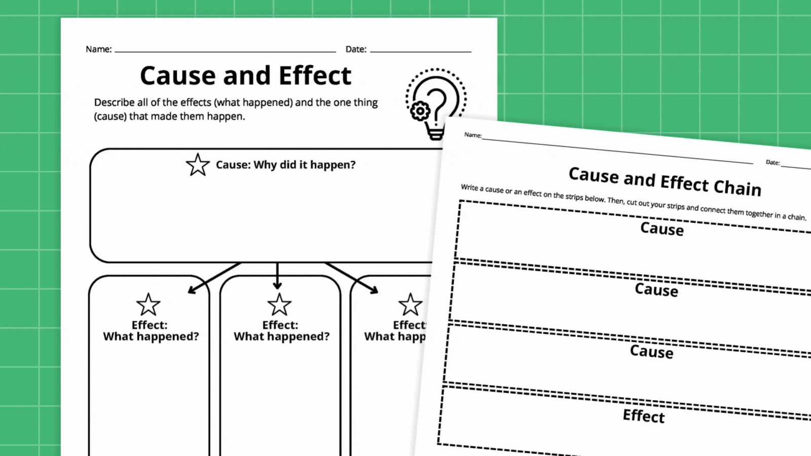 Cause and effect worksheets Cause and effect worksheets