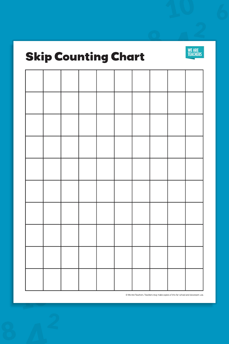 100 Chart for Skip Counting (Blank)