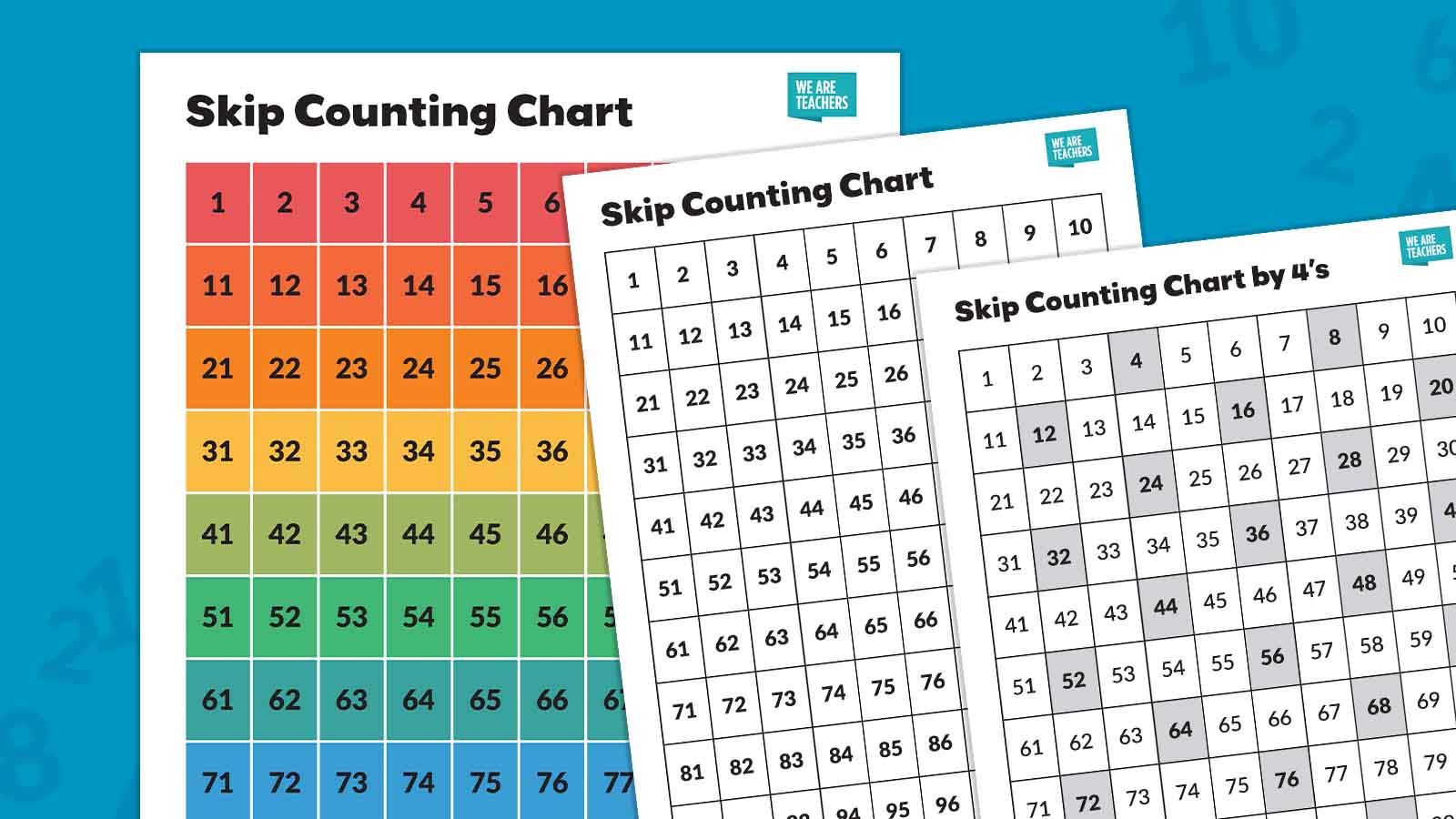 Skip Counting Chart Feature 1 Get your free printable Skip-Counting Chart bundle!